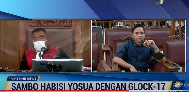 Bharada E atau Richard Eliezer memberikan kesaksian sebelum penembakan terjadi