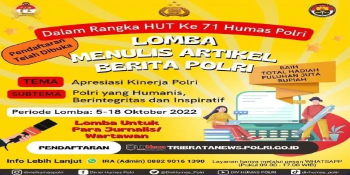  Poster lomba yang diunggah oleh Humas Polri. Twitter @/DivHumas_Polri