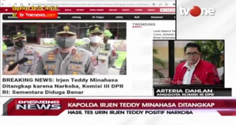 Kapolda Jatim Irjen Teddy Minahasa Diduga Jual 5 Kg Sabu ke Mami Linda, Arteria: Ini Rangkaian Cerita Sinetron