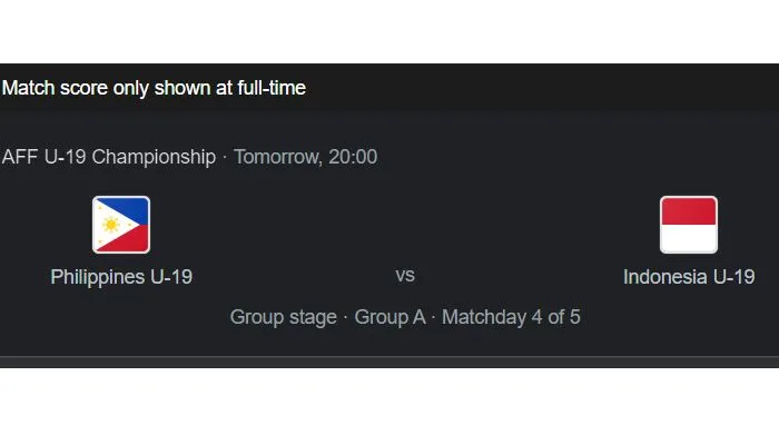 Live streaming Filipina vs Indonesia Piala AFF U19 2022