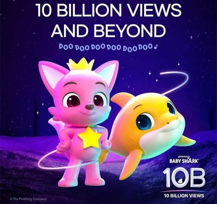 Pencapaian 10 miliar viewer YouTube Babby Shark Dance dari Pinkfong.