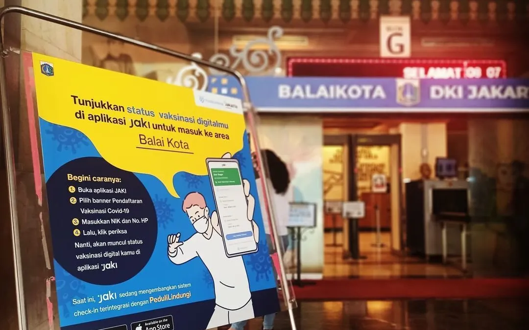 Mulai Senin (23/8/2021) pagi setiap orang yang ingin masuk Balai Kota DKI tunjukkan sertifikat vaksin