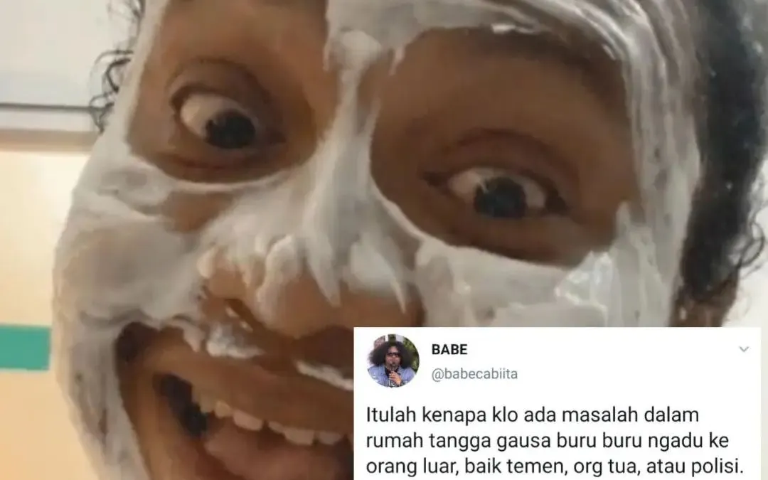 Cuitan komika Babe Cabita turut berkomentar  pada kasus KDRT Lesti Kejora yang laporan polisinya dicabut / tangkaplayar @undercover.id
