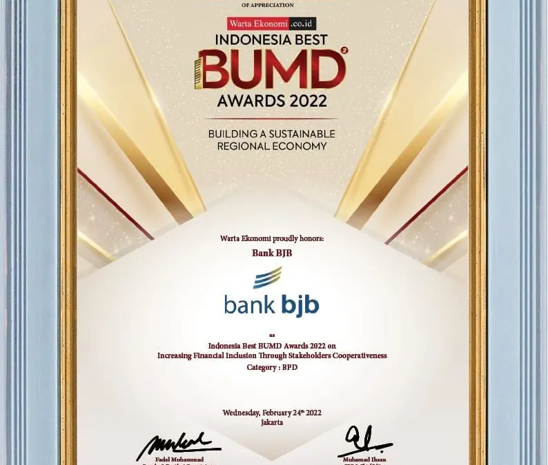 bank bjb Raih Indonesia Best BUMD Awards 2022