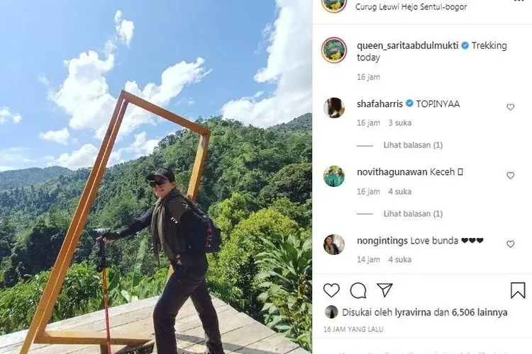 Sarita Abdul Mukti Lepas Hijab, Penampilannya Bikin Heboh / Instagram