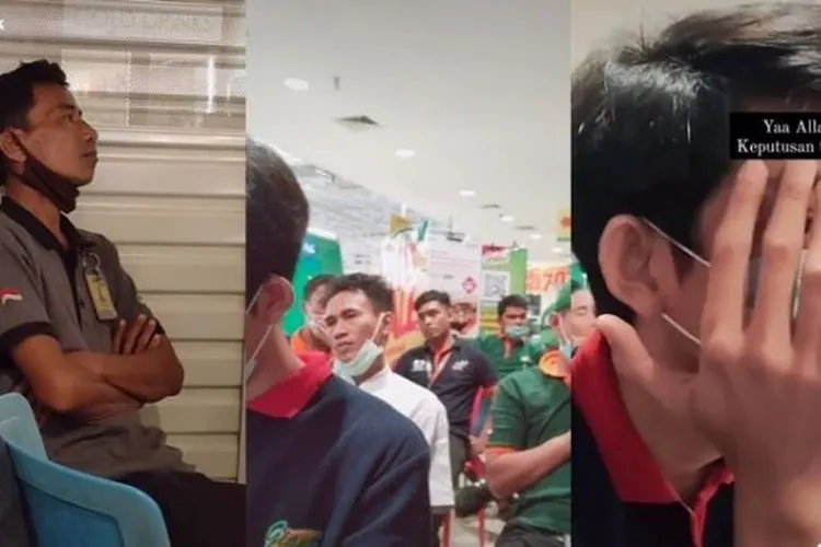 Video Reaksi Pilu Pegawai Giant Jadi Viral. (TikTok/@shinta84.66)