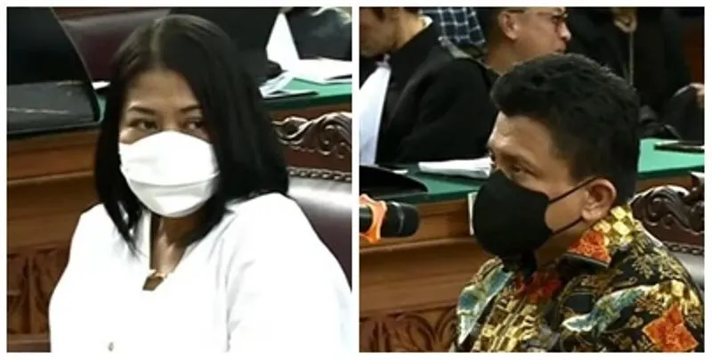 Putri Candrawathi dan Ferdy Sambo saat menjalani sidang perdana, Senin, 17 Oktober 2022.