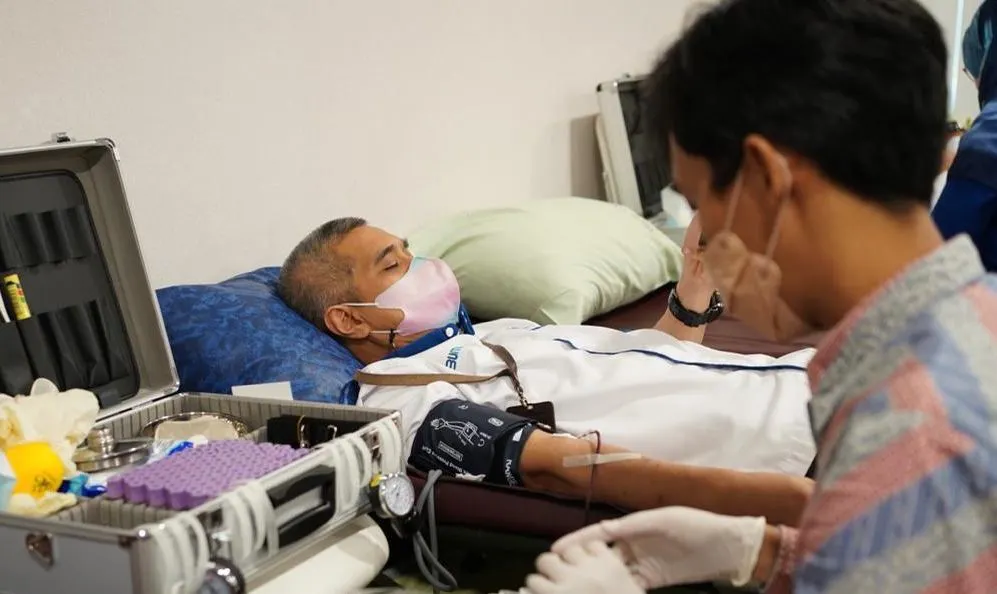 Pelaksanaan donor darah dalam rangka perayaan ultah PNM.