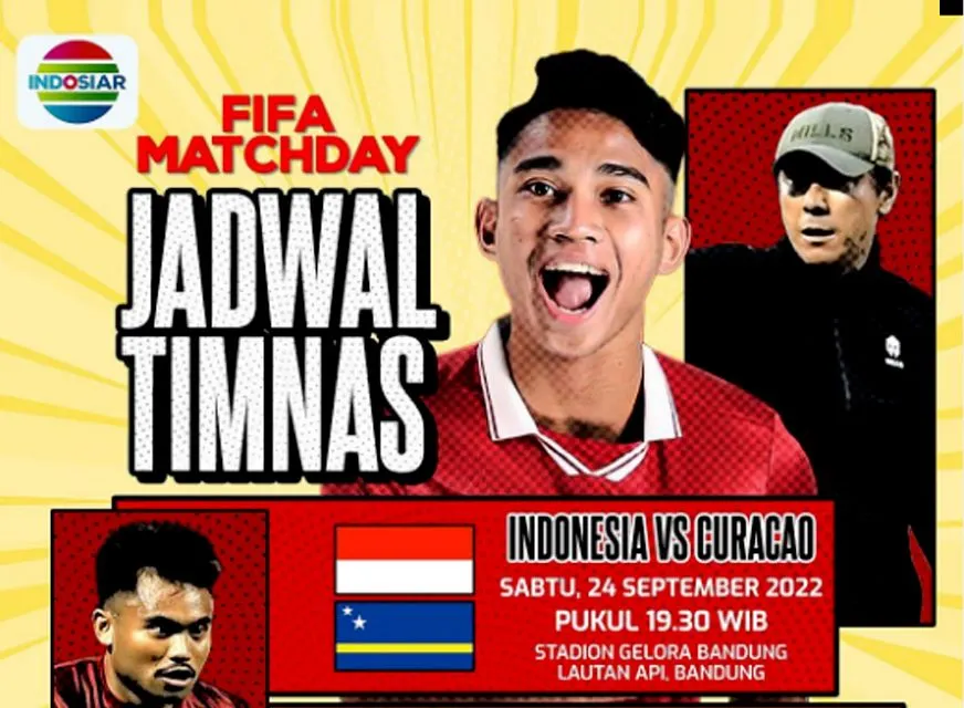 Siaran Langsung Bola Hari Ini Indonesia vs Curacao Sabtu 24 September 2022 Pukul 20.00 WIB, Tonton di Sini!