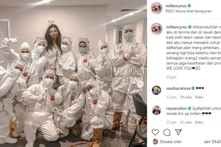 Millen Cyrus Bikin Heboh Saat Antar Nenek ke Wisma Atlet / dok. Instagram