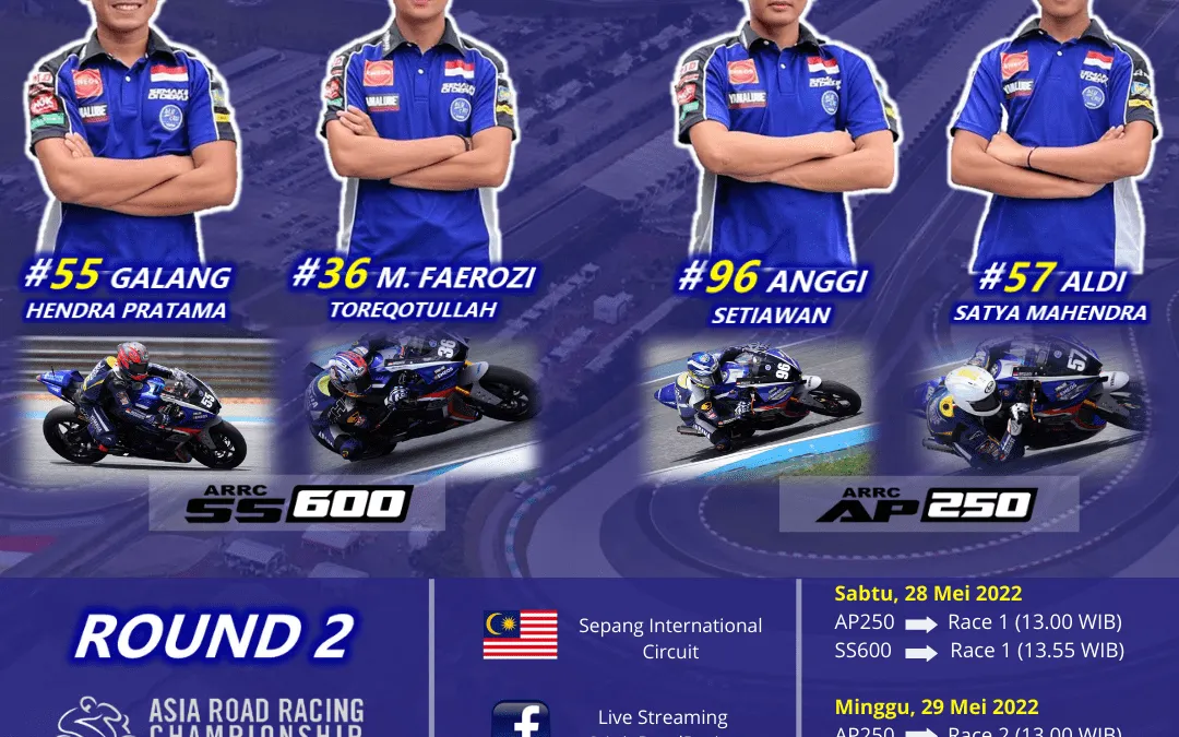 Tim Yamaha Racing Indonesia (YRI) siap berlaga pada Seri Kedua Asia Road Racing Championship (ARRC) 2022 di Sepang Malaysia.