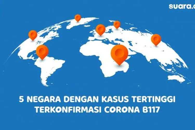 Ilustrasi negara yang terpapar virus corona B117 (Suara.com/Michelle Illona)