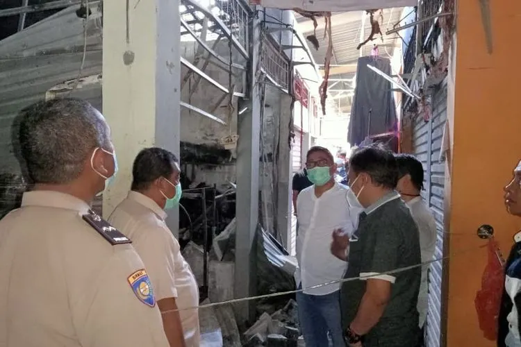 Kondisi terkini Pasar Cibinong, pasca kebakaran hebat di lantai LDC nomor 9-10 dan 13-14.