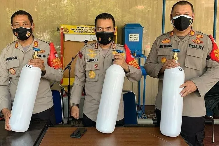 Tabung gas gratis disediakan oleh Polsek Kelapa Gading/dok: Kominfotik Jakut