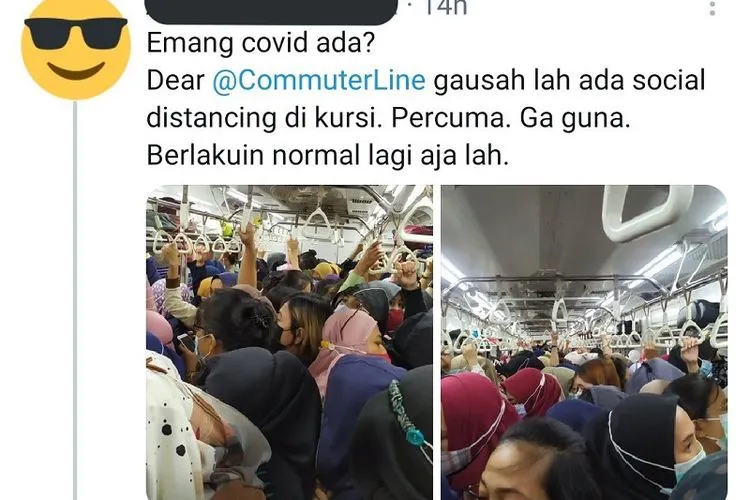 Tak Ada Pilihan Lain, Pengguna KRL Commuter Line Curhat Rela Desak-desakan/Twitter