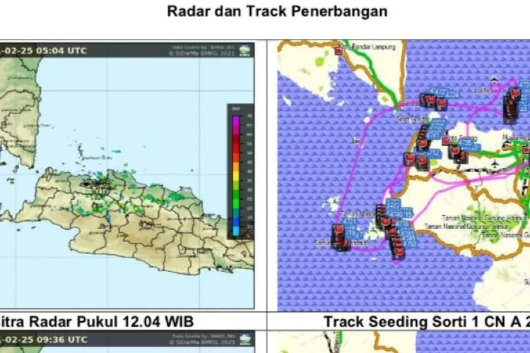 BNPB, BPPT, BMKG, dan TNI kembali melakukan penyemaian garam NaCl pada hari kedua sebanyak 4,4 ton untuk Teknologi Modifikasi Cuaca (TMC)/dok: bnbp.go.id