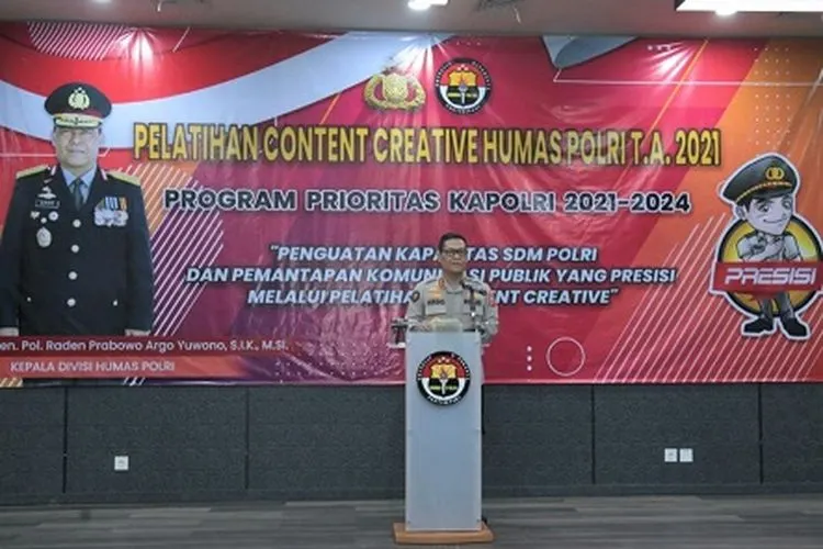 Humas Polri gelar pelatihan konten kreatif sebagai salah satu langkah menjalankan program 100 kerja Kapolri. (dok Humas Polri)