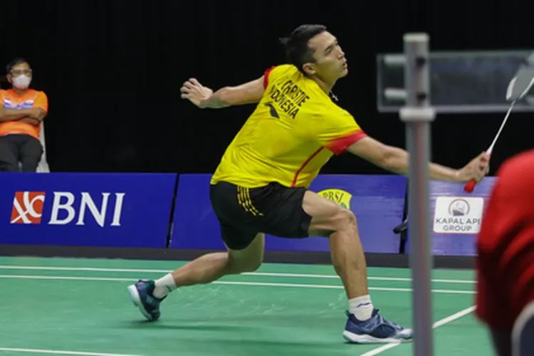 Jonatan Christie saat melakoni laga di Simulasi Olimpiade Tokyo 2020 / PBSI