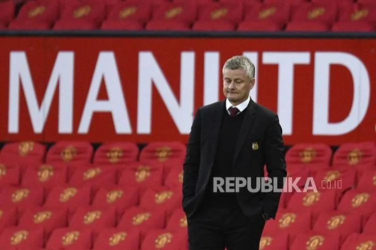 Reaksi Manajer Manchester United Ole Gunnar Solskjaer.  Foto: Pool AFP