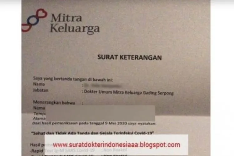 Surat sehat bebas covid. (Dok. Tangkapan layar Twitter/@dokterpodcast)