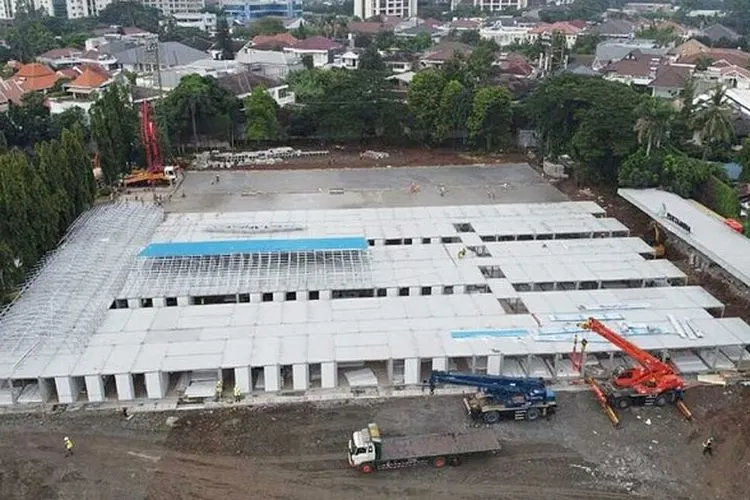 RS Darurat Simprug, Kebayoran Lama, Jakarta Selatan dalam proses pembangunan. (Humas Pertamina)