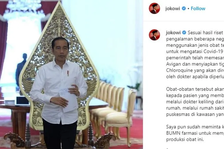 Presiden Jokowi. Instagram: @jokowi