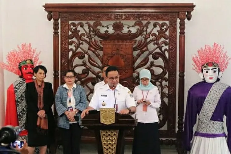 Gubernur DKI Jakarta, Anies Baswedan di Balai Kota Jakarta, Rabu (11/3/2020). (Humas Pemprov DKI)