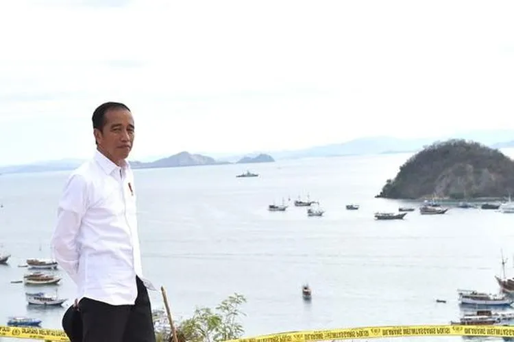 Presiden Joko Widodo menikmati keindahan Labuan Bajo dari Puncak Waringin, NTT/Biro Presiden