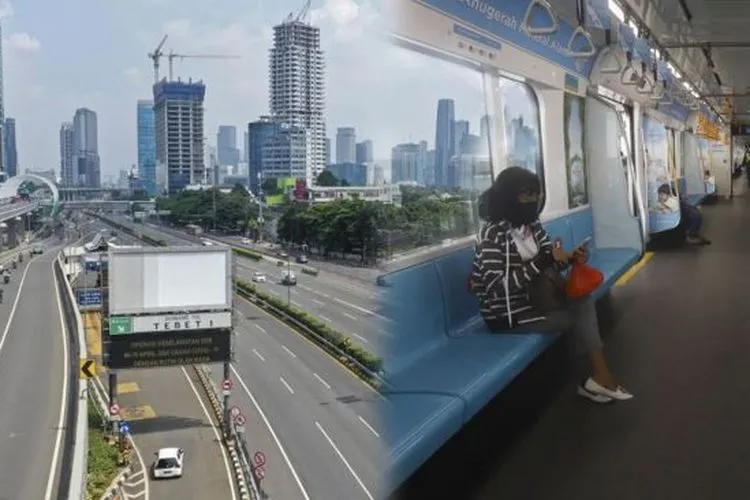 Sebuah ilustrasi, kolase suasana Jakarta saat pelaksanaan PSBB. Foto: Suara.com