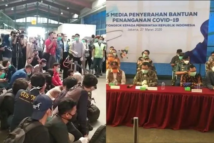 Jumpa pers Kemenkomarves di Gudang Angkasa Pura, Bandara Soekarno Hatta, Jumat (27/3) (Suara.com/ Istimewa)