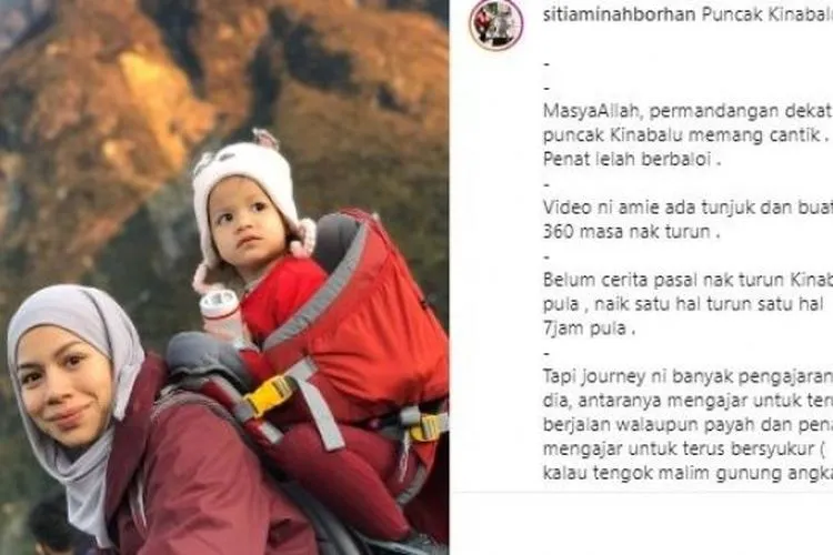 Siti Aminah dan Sofia Taklukan Puncak Kinabalu. (Instagram/@sitiaminahborhan)