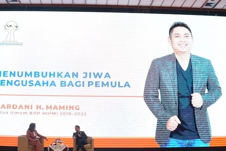 Ketua Umum Badan Pengurus Pusat Himpunan Pengusaha Muda Indonesia (BPP Hipmi) Mardani H. Maming dalam acara 