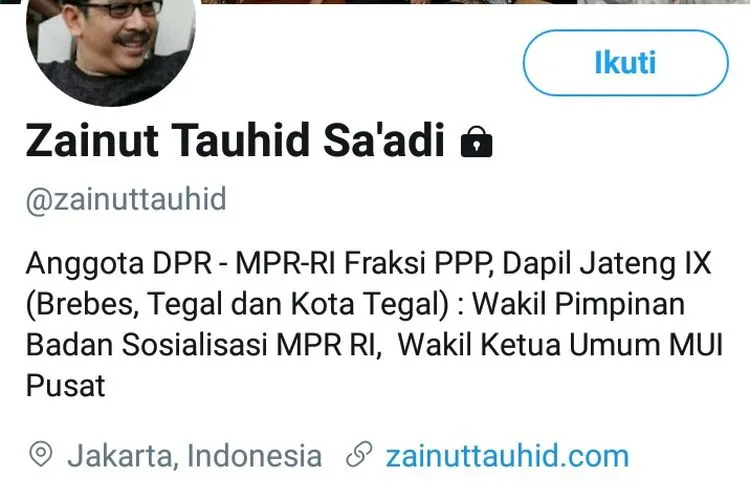 Akun Twitter Wakil Menteri Agama, Zainut Tauhid Saadi/Twitter