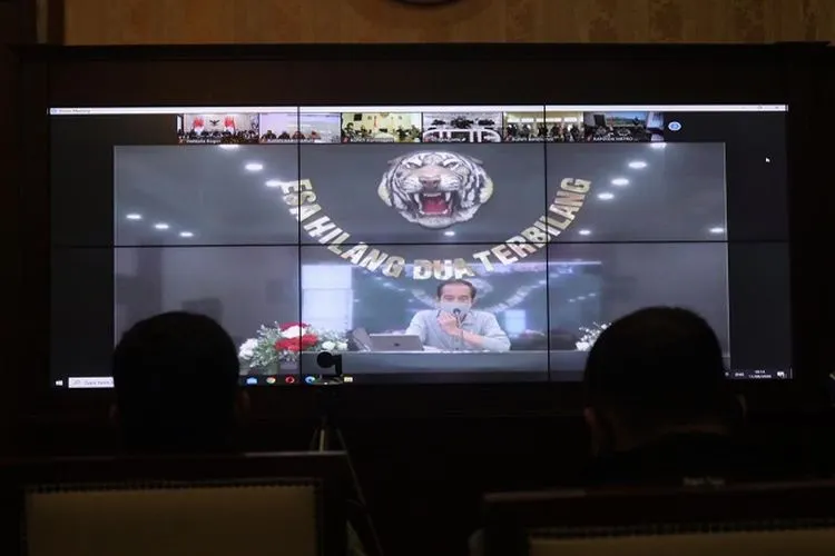 Telekonference Joko Widodo di Balai Kota Bogor (Ayobogor/Husnul Khatimah)