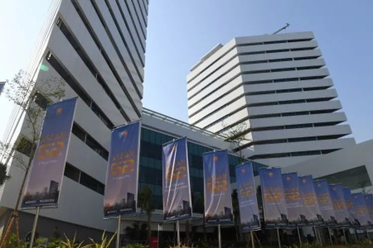 Suasana gedung baru Sekretariat ASEAN usai diresmikan oleh Presiden Joko Widodo di Jakarta, Kamis (8/8/2019). ANTARA FOTO/Akbar Nugroho Gumay/wsj.