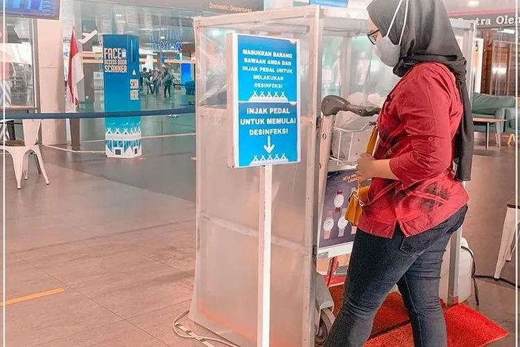 ilustrasi penerapan protokol kesehatan di Bandara Husein Sastranegara, Bandung / instagram