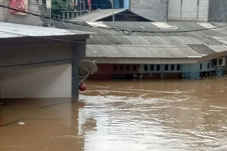 ilustrasi banjir Jakarta/ Suara.com