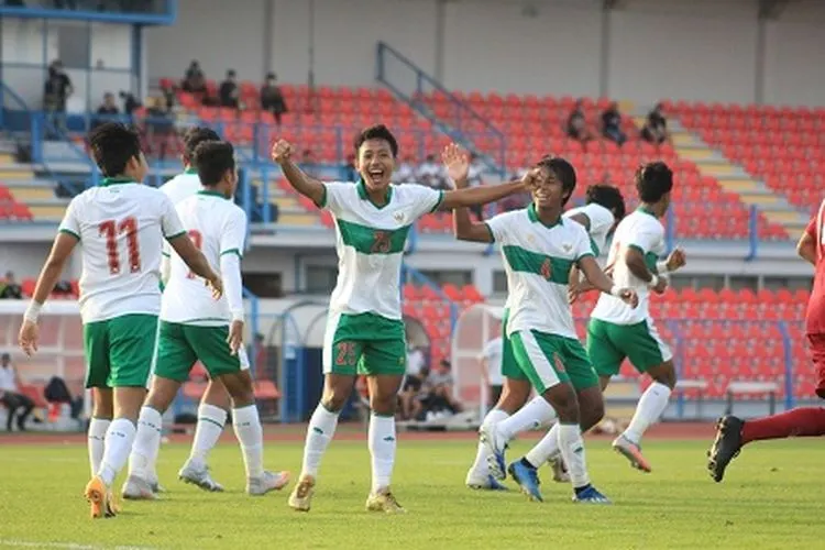 Pemain Timnas U-19 merayakan gol ke gawang Qatar dalam partai uji coba di Stadion SRC Mladost, Cakovec, Kroasia, Kamis (17/9/2020). (dok PSSI)