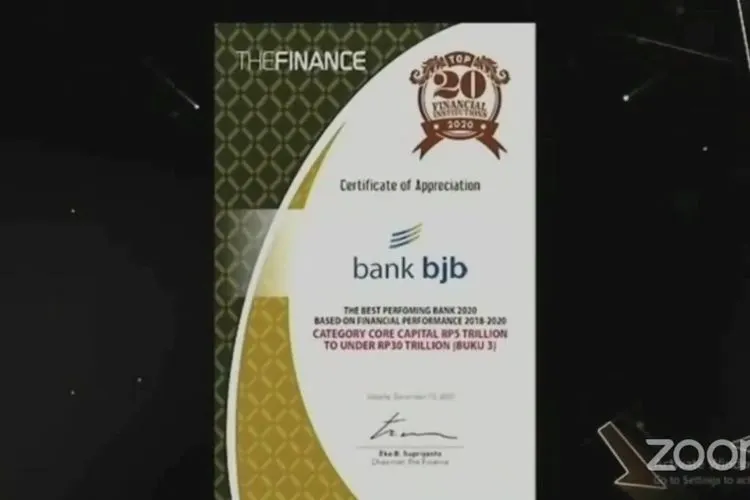 bank bjb Raih Penghargaan Top 20 Financial Institution 2020