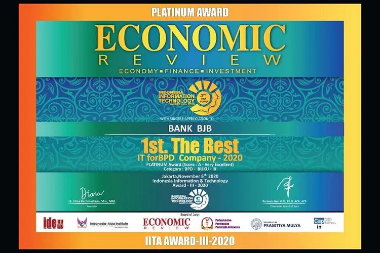 bank bjb Sabet Penghargaan The Best IT for BPD Company 2020 / dok bjb
