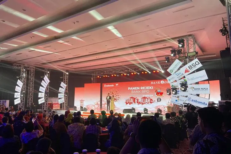 Acara Panen Rejeki Bank Pembangunan Daerah (BPD) Seluruh Indonesia diselenggarakan di Candi Bentar Putri Duyung, Ancol, Jakarta Utara, DKI Jakarta, Sabtu (22/2/2020). (Dok. bank bjb)