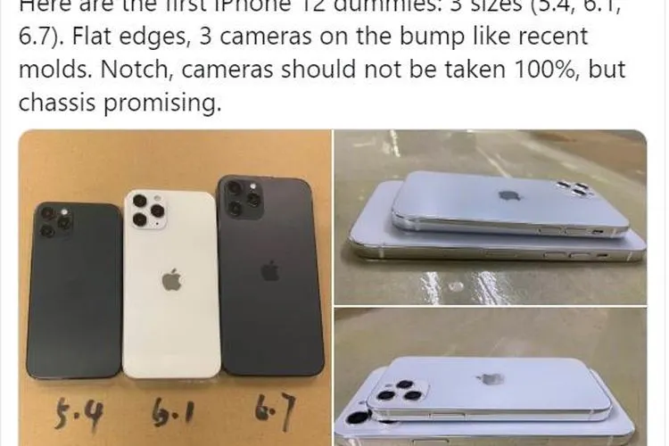 Bocoran iPhone 12. (twitter/SonnyDickson)