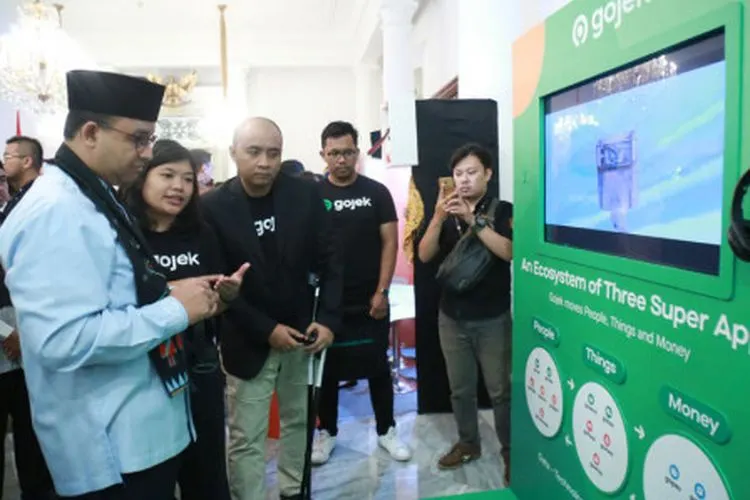 Booth perusahaan aplikasi Grab di Balai Kota DKI Jakarta/beritajakarta.id
