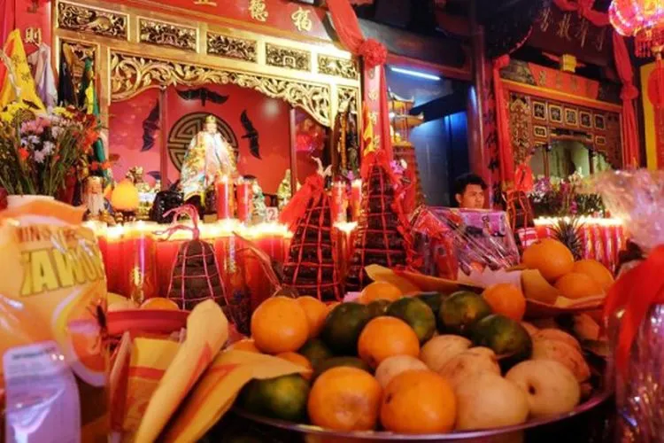 Buah sajian dalam perayaan Imlek. (sportourism.id)