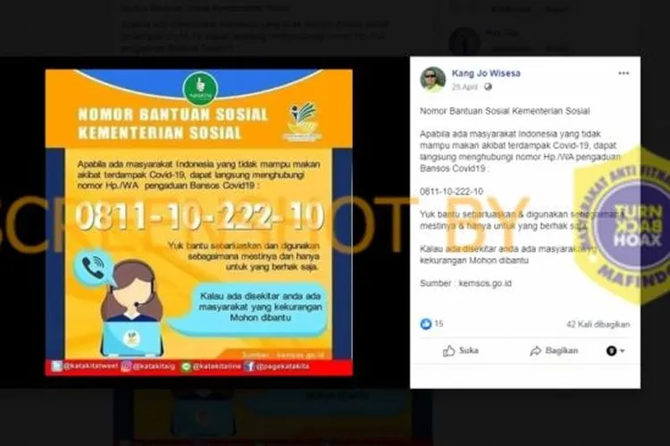 [ilustrasi] Beredar klaim yang menyebutkan bahwa warga kurang mampu dan kelaparan selama pandemi virus corona baru Covid-19 bisa mendaftarkan diri untuk mendapatkan bantuan sosial (bansos) dari Kementerian Sosial. (dok)