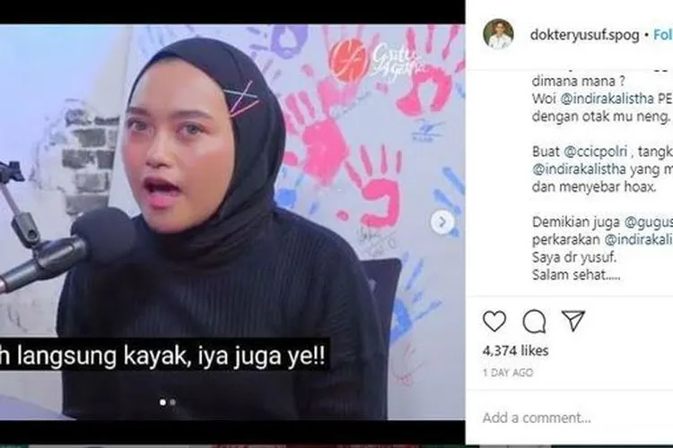 Tangkapan layar instagram @dokteryusuf.spog