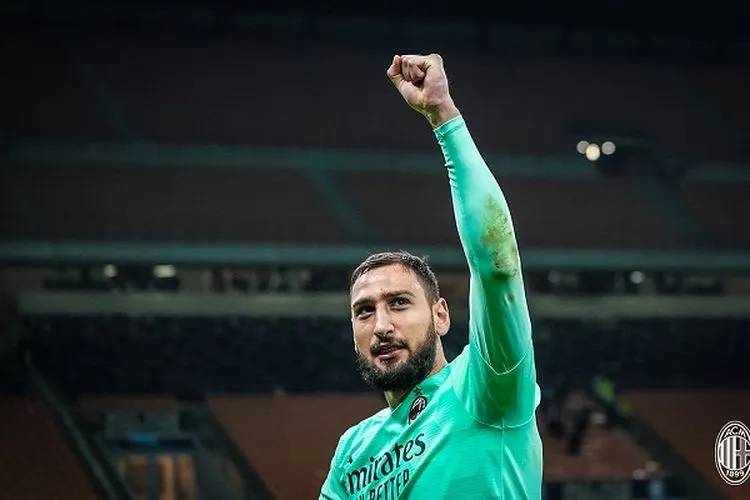 Gianluigi Donnarumma menjadi andalan AC Milan di mistar gawang. (Twitter AC Milan)
