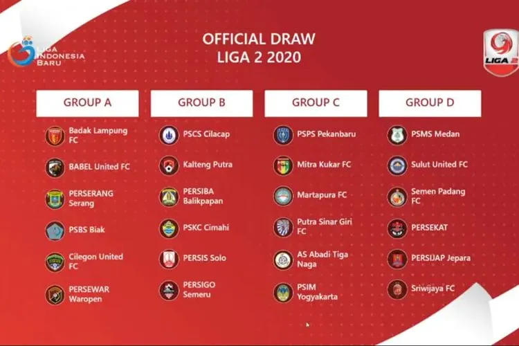 Hasil drawing Liga 2 (screenchoot)