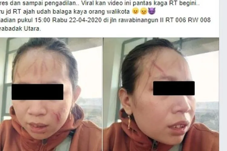 Dugaan penganiayaan oleh oknum ibu RT di Rawabadak Utara. (Facebook/Rafell Rafa)