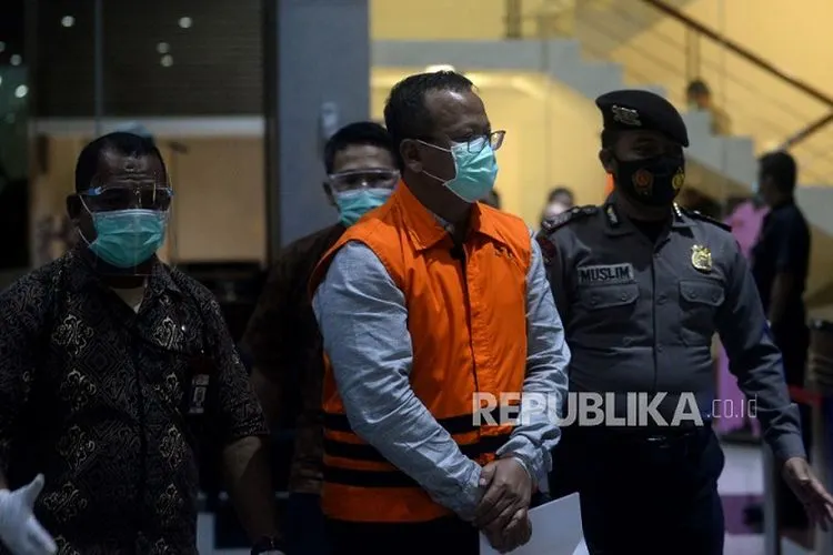 Bekas Menteri KP Edhy Prabowo saat ditahan KPK/ Republika